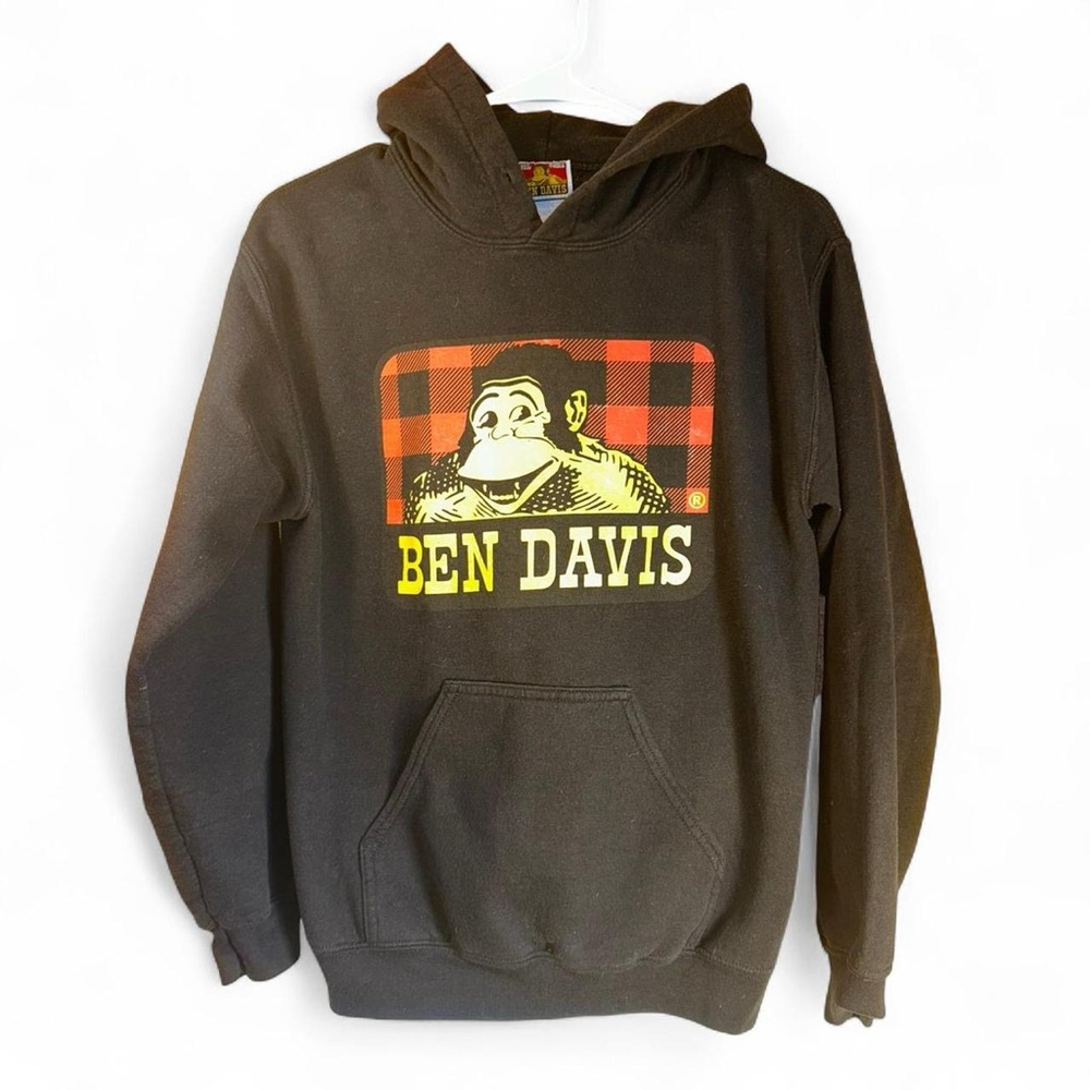 Vtg Ben Davis Hoodie S Black Sweatshirt Skateboard Monkey Y2K